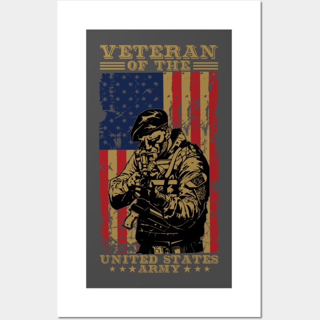 Veteran US Army T-Shirt Wall Art by Kingdom Arts and Designs